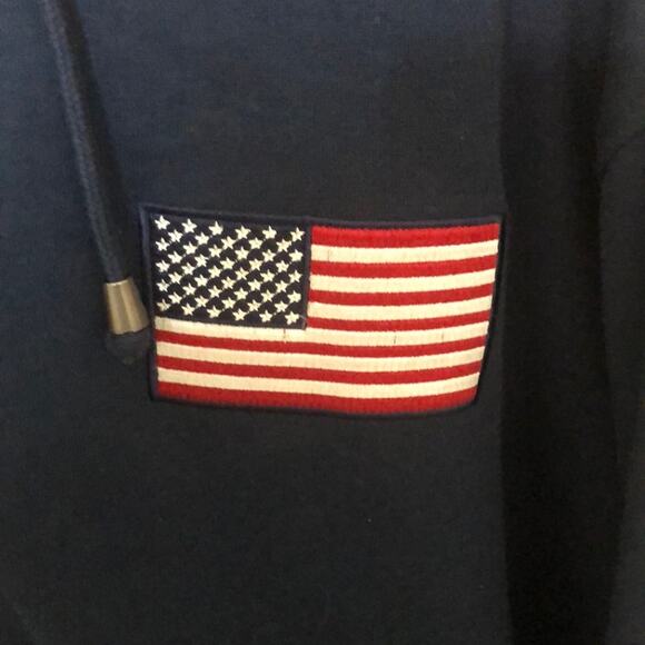 The Bradford Exchange Zip Up Hoodie Med Sweatshirt Flag Bald Eagle USA Skater - Picture 5 of 8